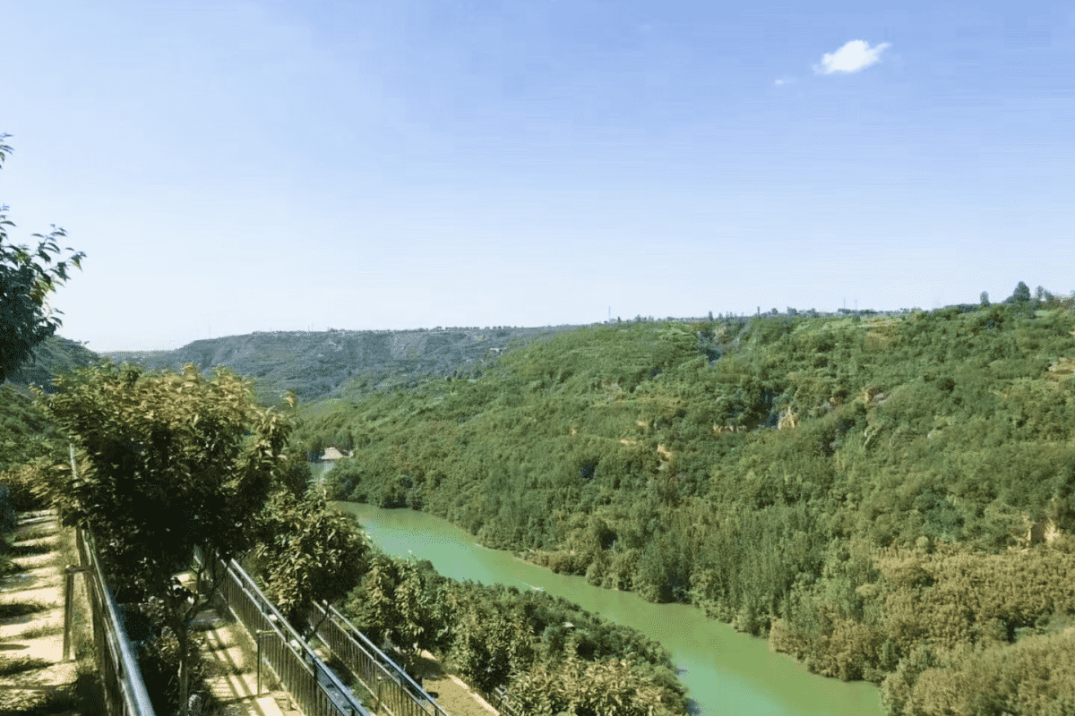 西安霸陵公墓官网园区湖景图